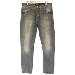 Kiton Napoli Jeans Mens 32 Faded Gray Stretch Slim Fit Italian Denim Button Fly